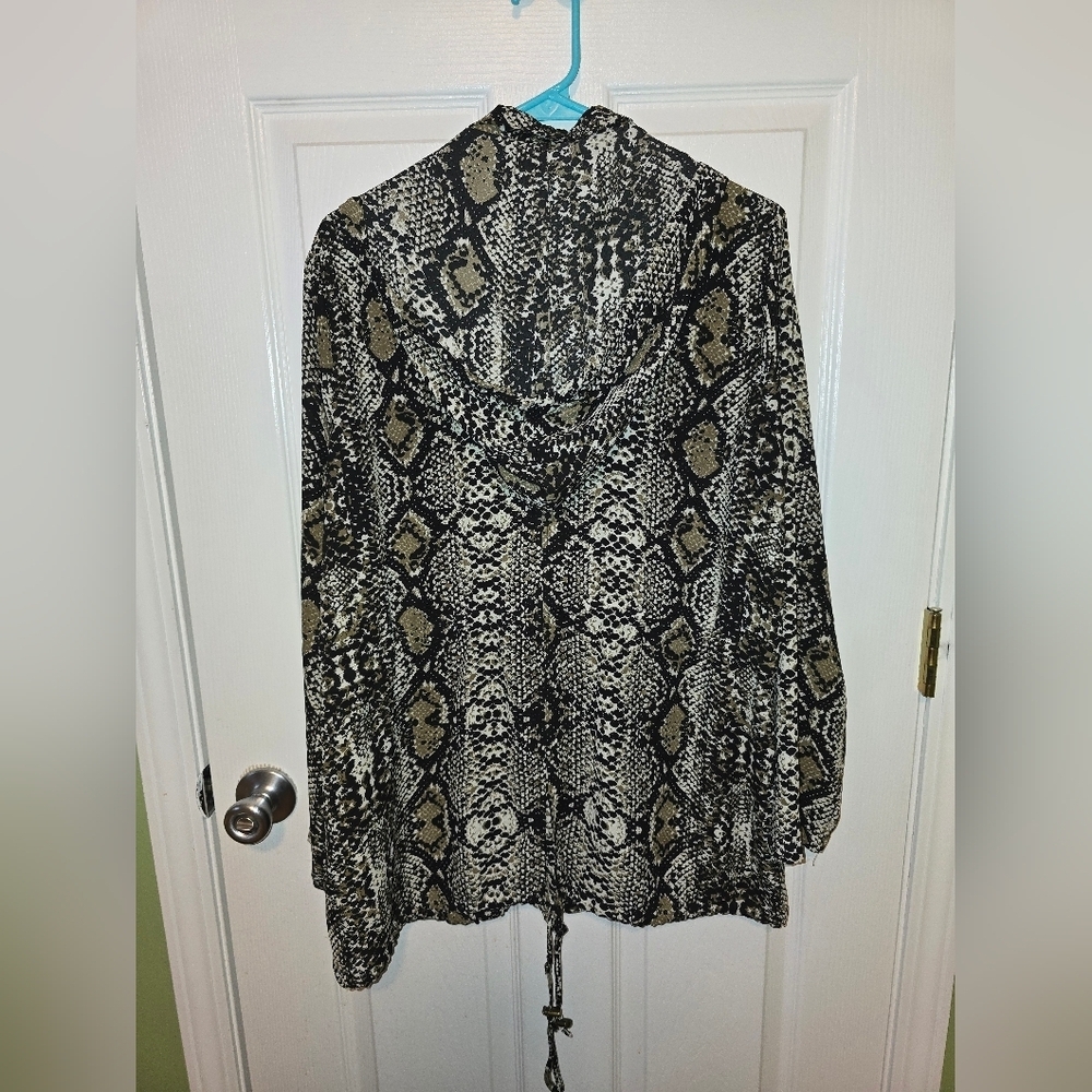 Daniel Rainn Snake Print Anorak Hooded Jacket Large - Picture 10 of 13